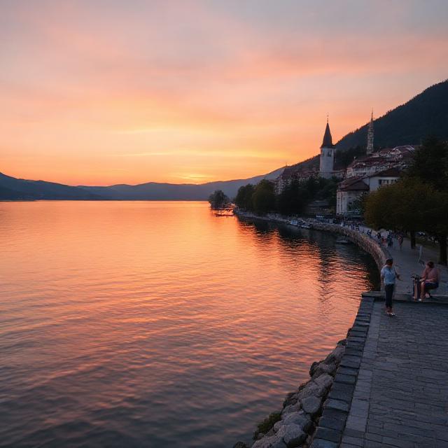 Lake Bled in Slovenia with calm waters, Bled Island, and Bled Castle