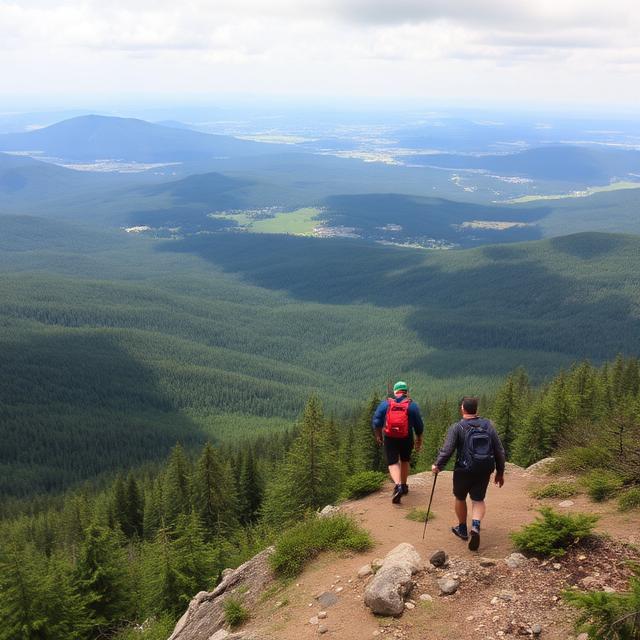 The Future of Sustainable Tourism in Slovenia: From Ljubljana Overtourism to New Hiking Destinations 1 Hikers walking along the Pohorje Kozjak hiking trail in Slovenia overlooking forest valleys